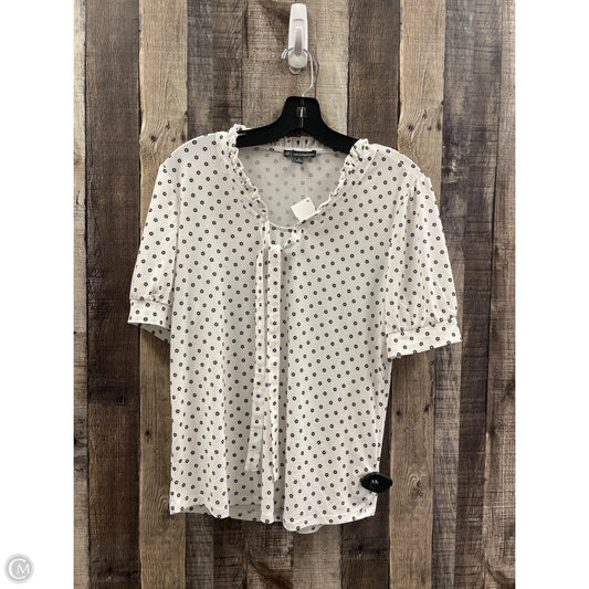 Top Short Sleeve By Adrianna Papell In Black & White, Size: M