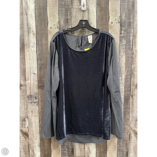 Top Long Sleeve By Faded Glory In Navy, Size: Xxl