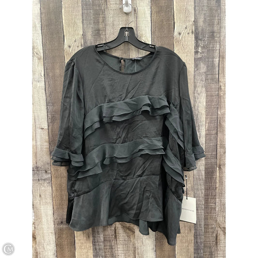 Top 3/4 Sleeve By Who What Wear In Black, Size: Xxl