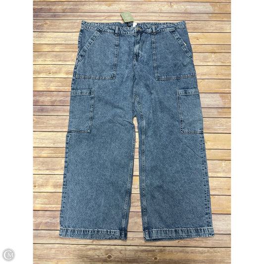 Jeans Wide Leg By Divided In Blue Denim, Size: Xxl