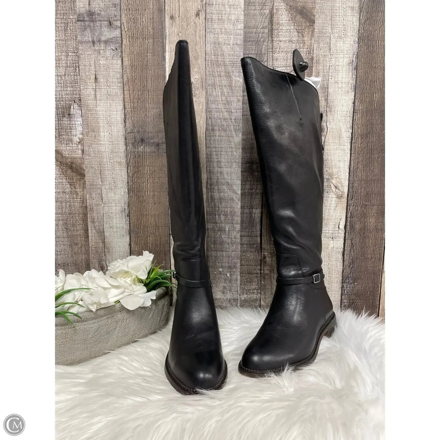 Boots Knee Flats By Franco Sarto In Black, Size: 7.5