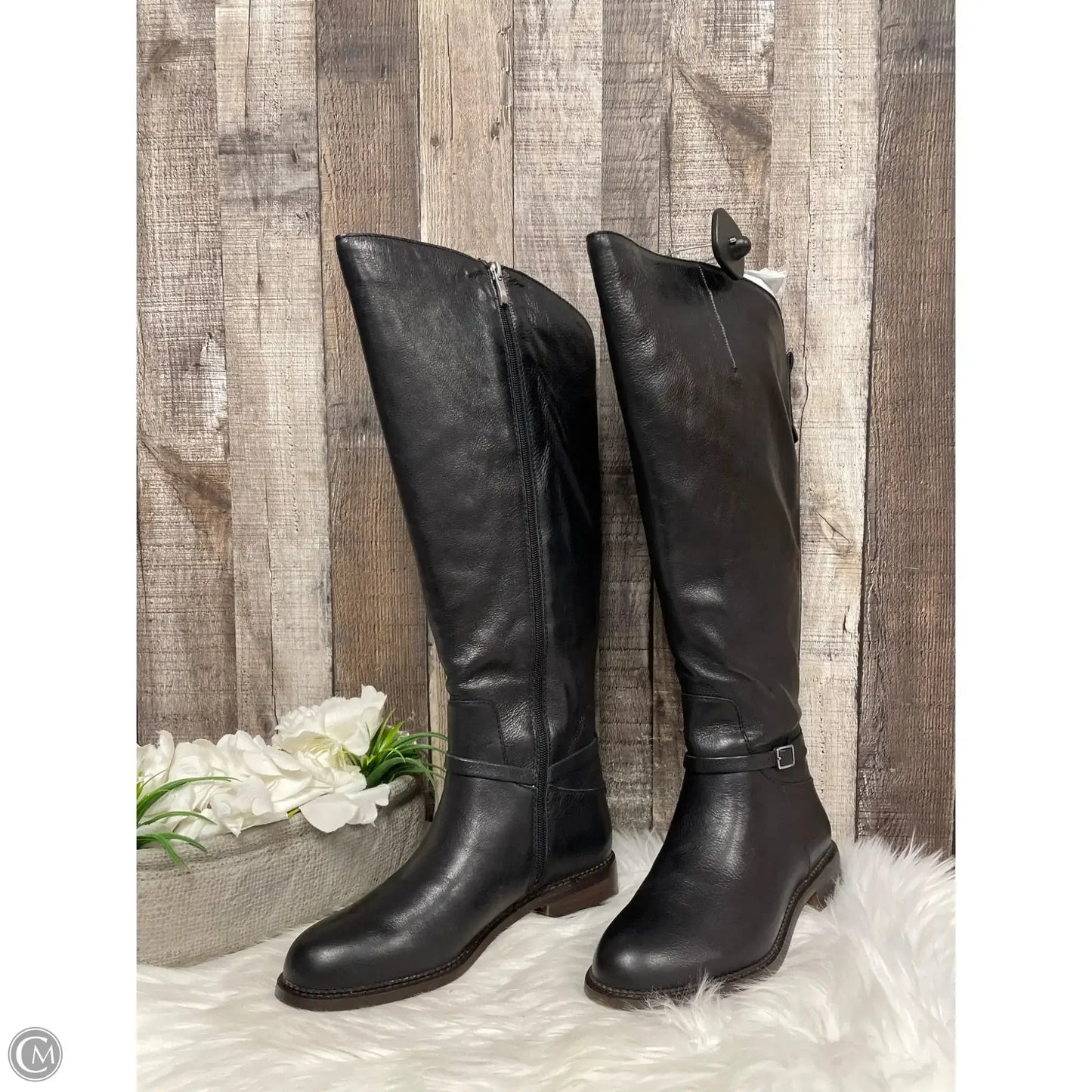 Boots Knee Flats By Franco Sarto In Black, Size: 7.5