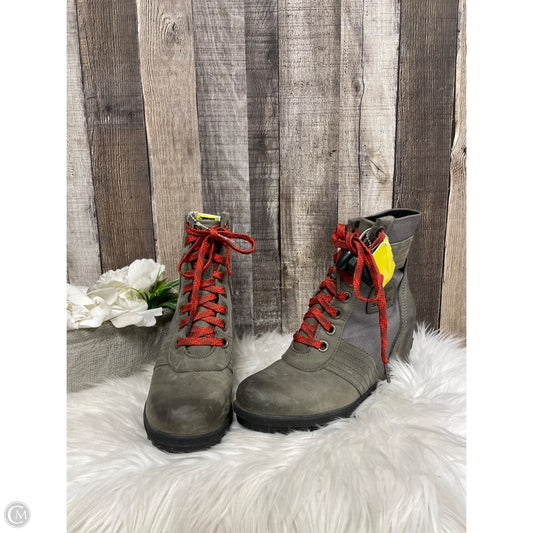 Boots Ankle Heels By Sorel In Green, Size: 8