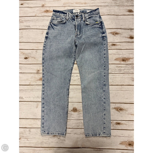 Jeans Straight By Frame In Blue Denim, Size: 4