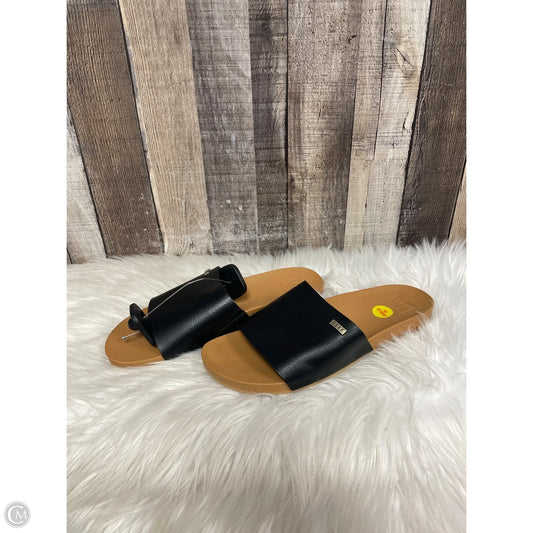 Sandals Flats By Reef In Black & Brown, Size: 9