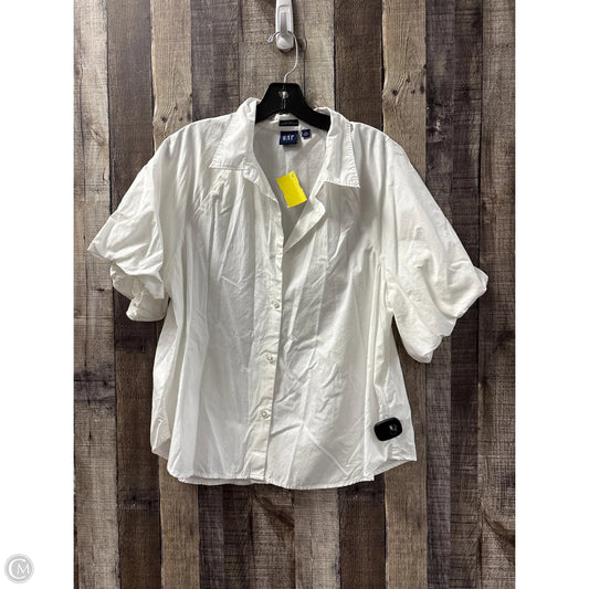 Top Short Sleeve By Gap In White, Size: L