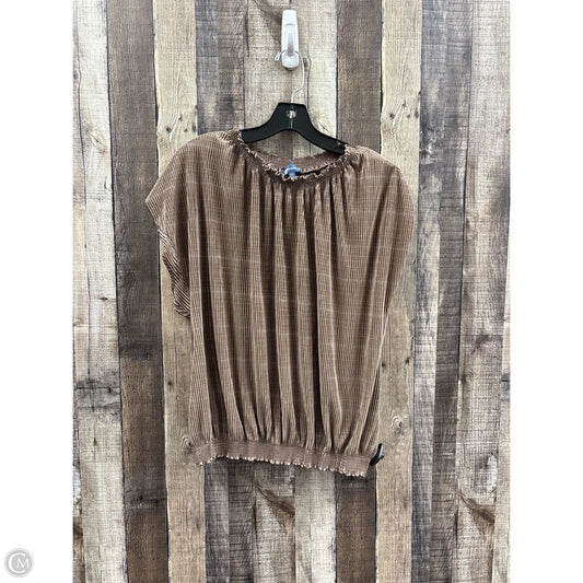 Top Short Sleeve By Democracy In Brown, Size: Xl