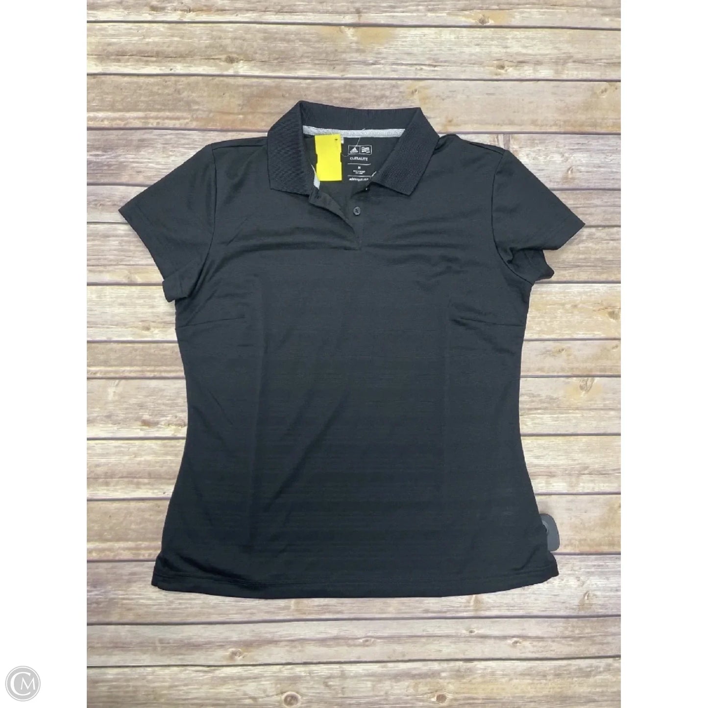 Athletic Top Short Sleeve By Adidas In Black, Size: M