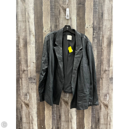 Jacket Leather By Sejour In Black, Size: Xl