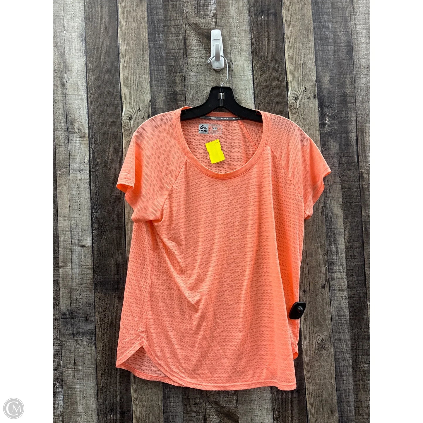 Athletic Top Short Sleeve By Rbx In Orange, Size: L