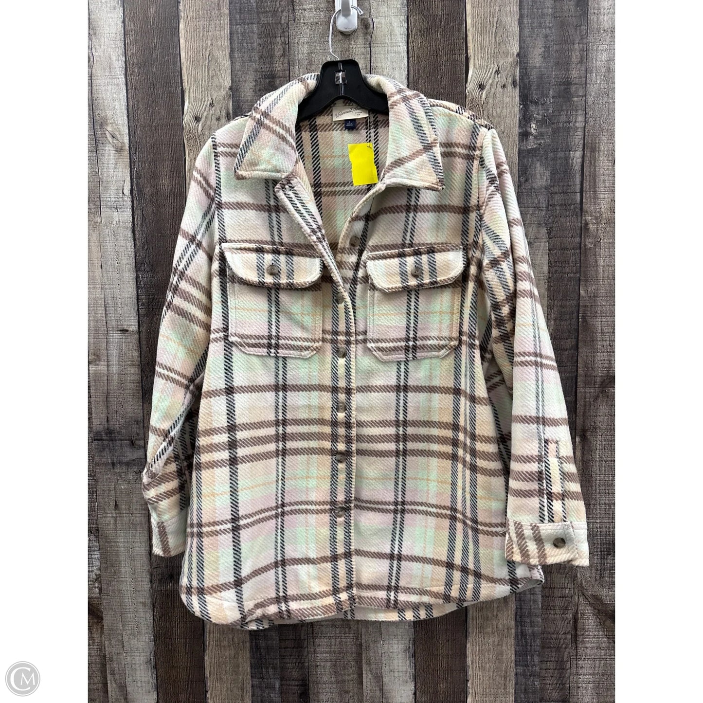 Jacket Shirt By Universal Thread In Plaid Pattern, Size: S