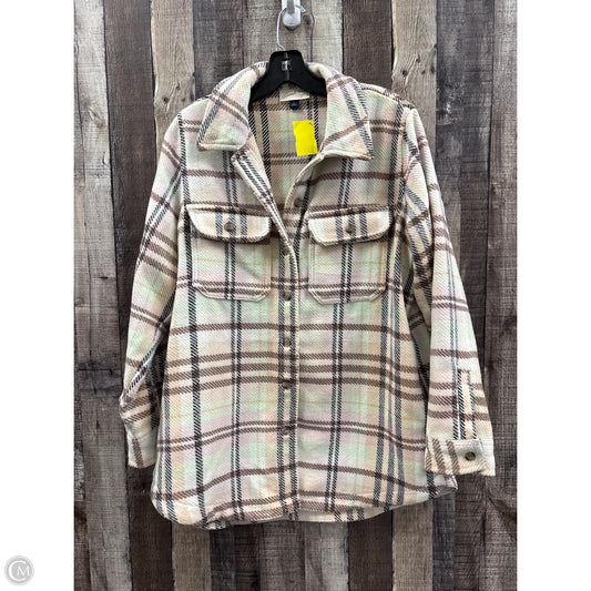 Jacket Shirt By Universal Thread In Plaid Pattern, Size: S