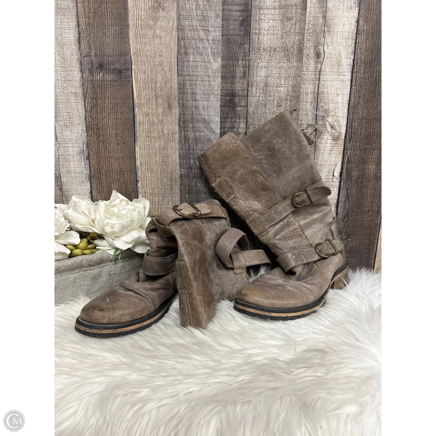 Boots Mid-calf Heels By Steve Madden In Taupe, Size: 7.5