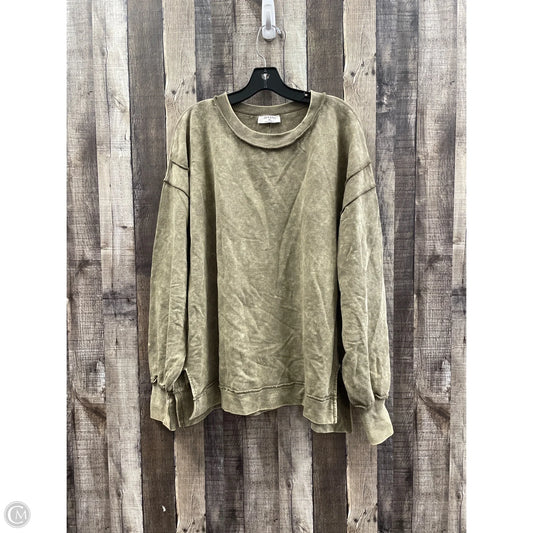Sweatshirt Crewneck By Zenana In Brown, Size: 2x