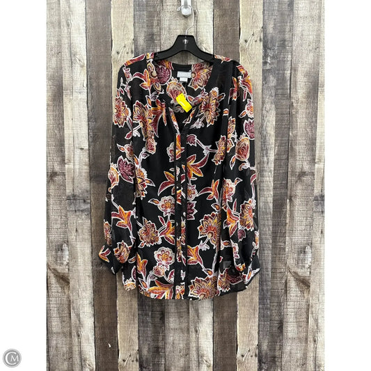 Top Long Sleeve By Liz Claiborne In Multi-colored, Size: 1x