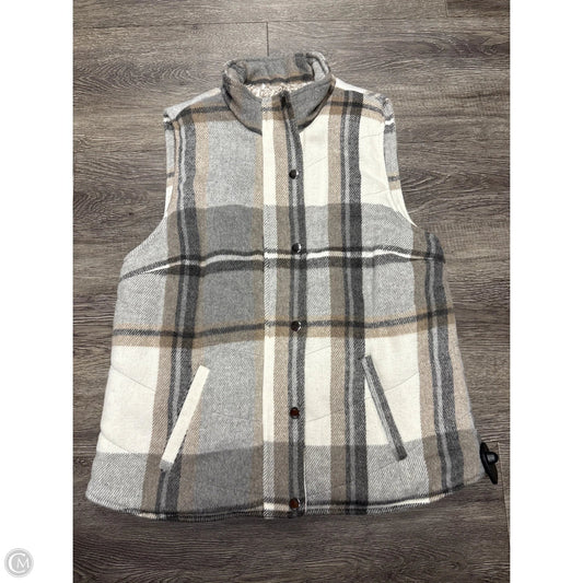 Vest Faux Fur & Sherpa By Christopher And Banks In Plaid Pattern, Size: Mp