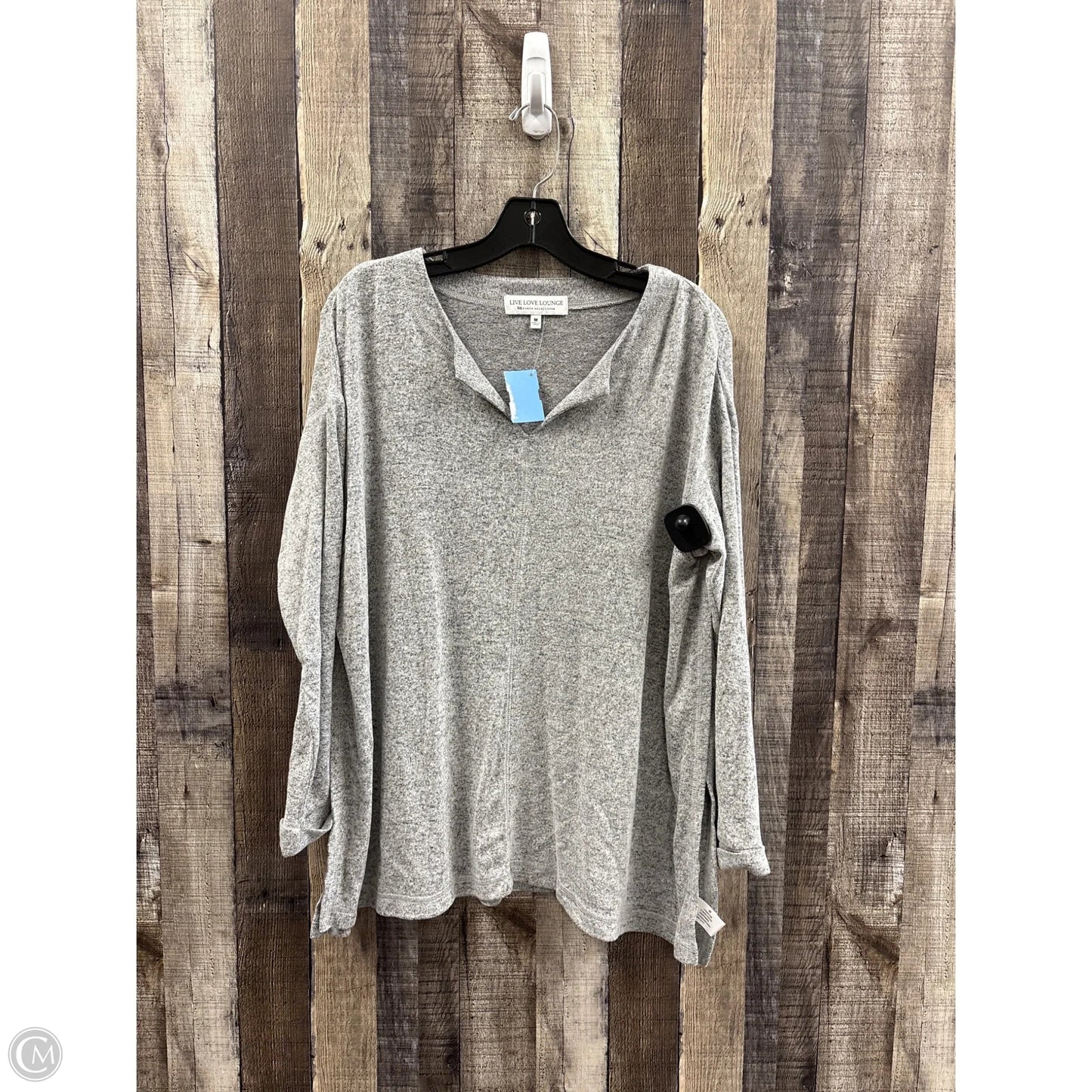 Top Long Sleeve By Cme In Grey, Size: M