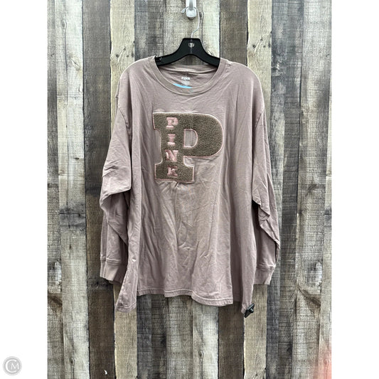 Top Long Sleeve By Pink In Brown, Size: Xxl