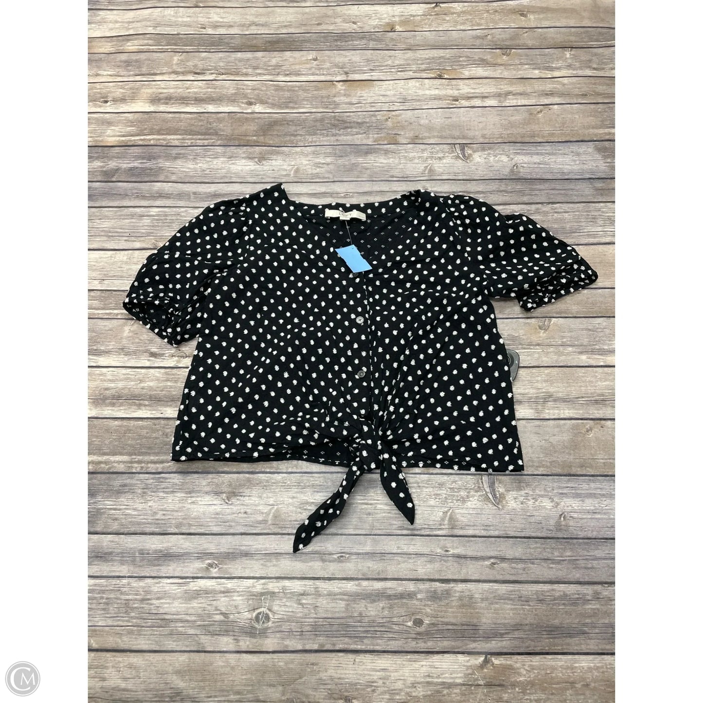 Top Short Sleeve By Loft In Black, Size: Xsp