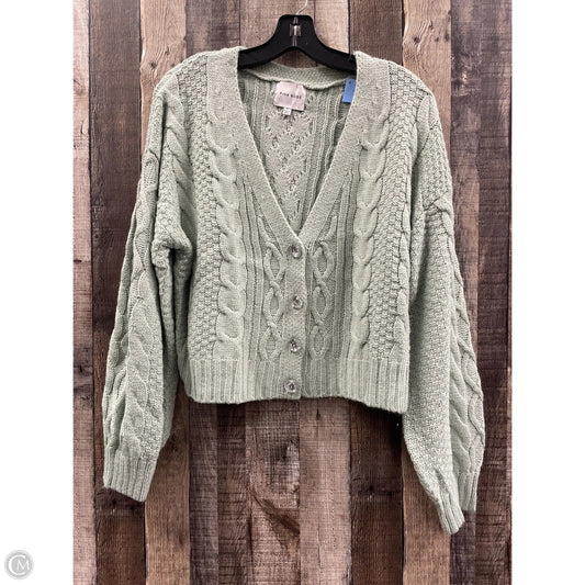 Sweater Cardigan By Pink Rose In Green, Size: L