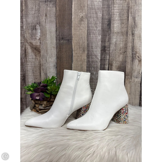 Boots Ankle Heels By Betsey Johnson In White, Size: 8