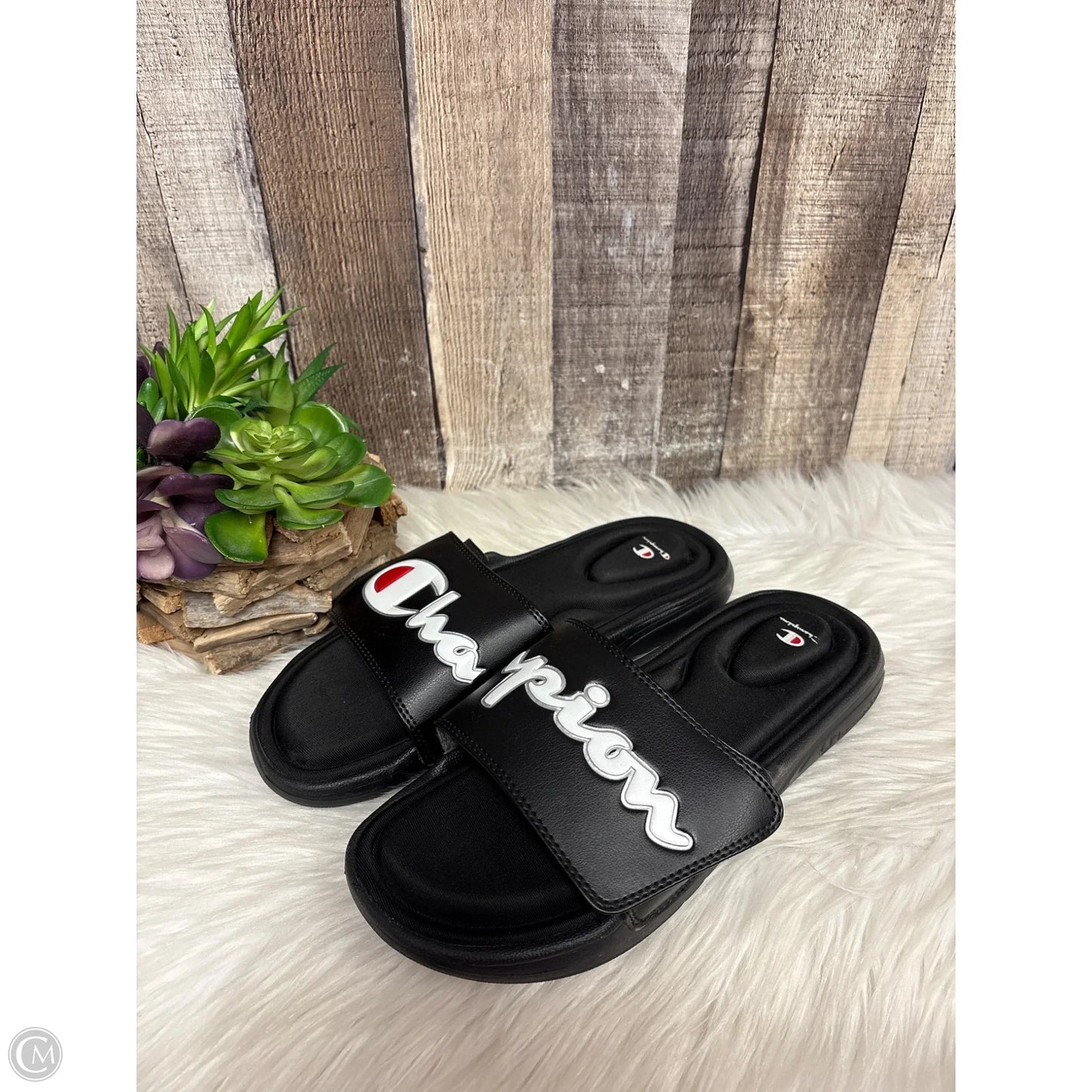 Sandals Sport By Champion In Black, Size: 8