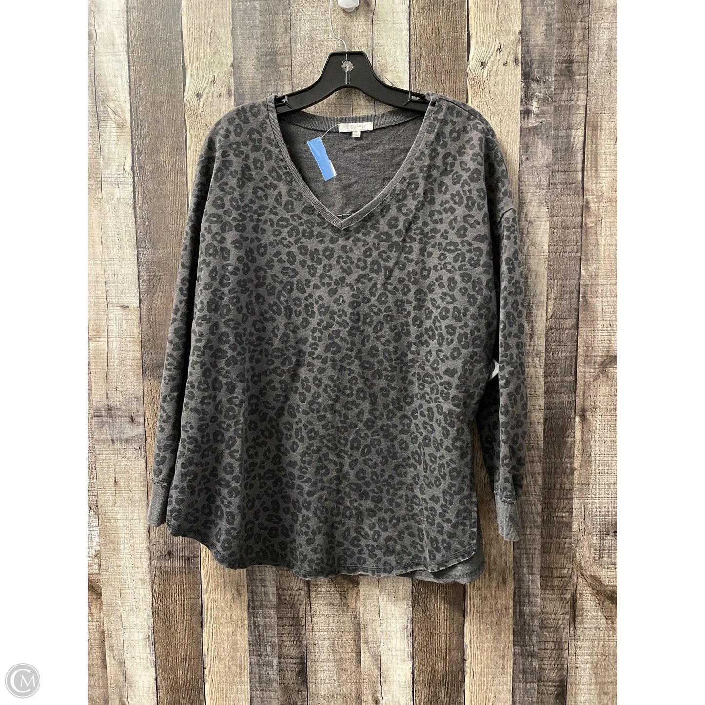 Top Long Sleeve By Z Supply In Animal Print, Size: S