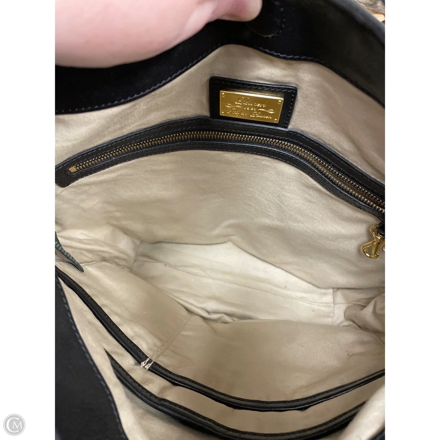 Handbag Leather By Lauren By Ralph Lauren, Size: Large