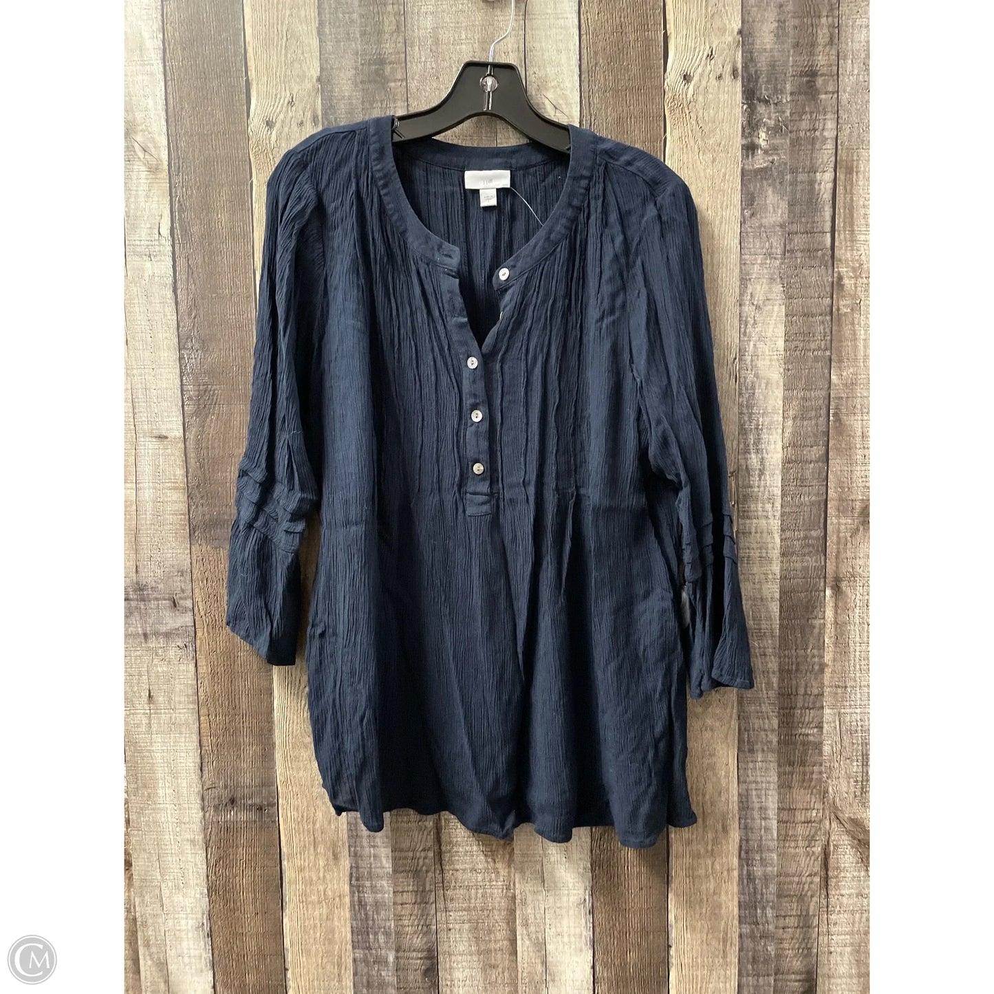 Top Long Sleeve By J. Jill In Navy, Size: S