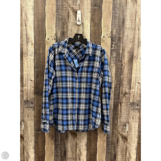 Top Long Sleeve By J. Crew In Plaid Pattern, Size: M