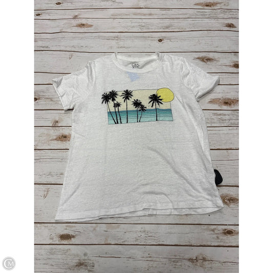 Top Short Sleeve By Chaser In White, Size: L