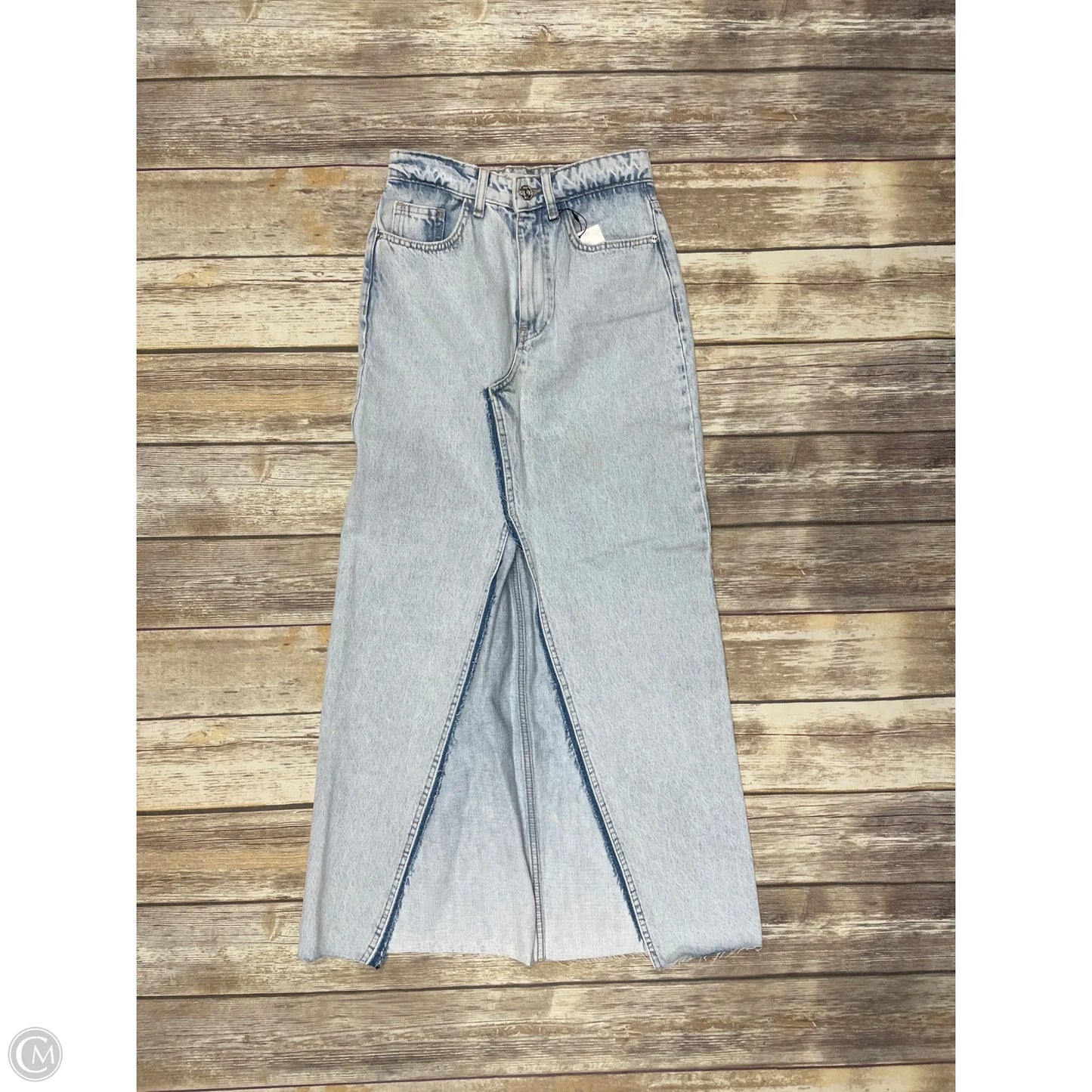 Skirt Maxi By Zara In Blue Denim, Size: Xs