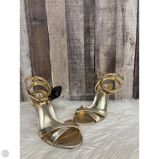 Sandals Heels Stiletto By Steve Madden In Gold, Size: 8