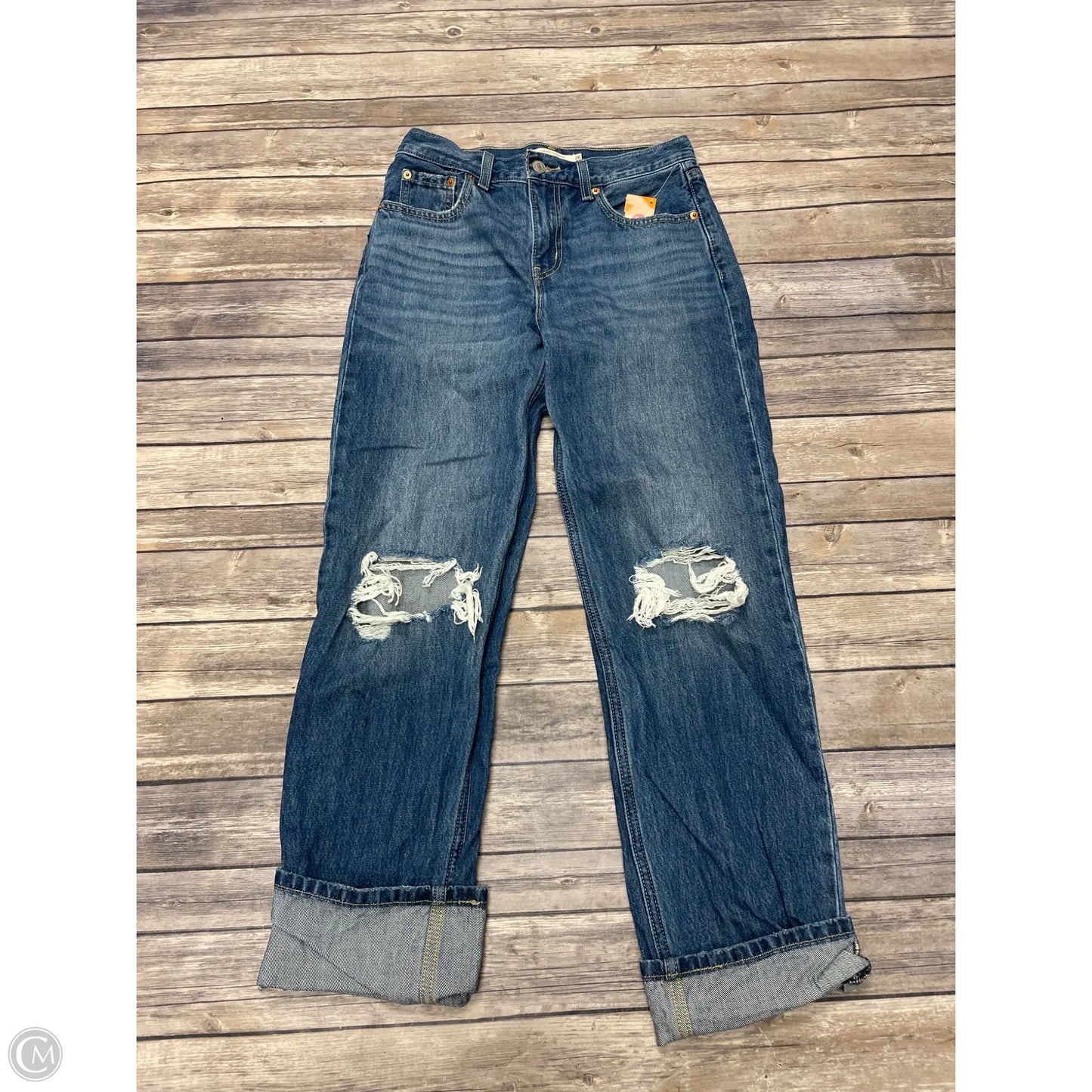 Jeans Straight By Levis In Blue Denim, Size: 2