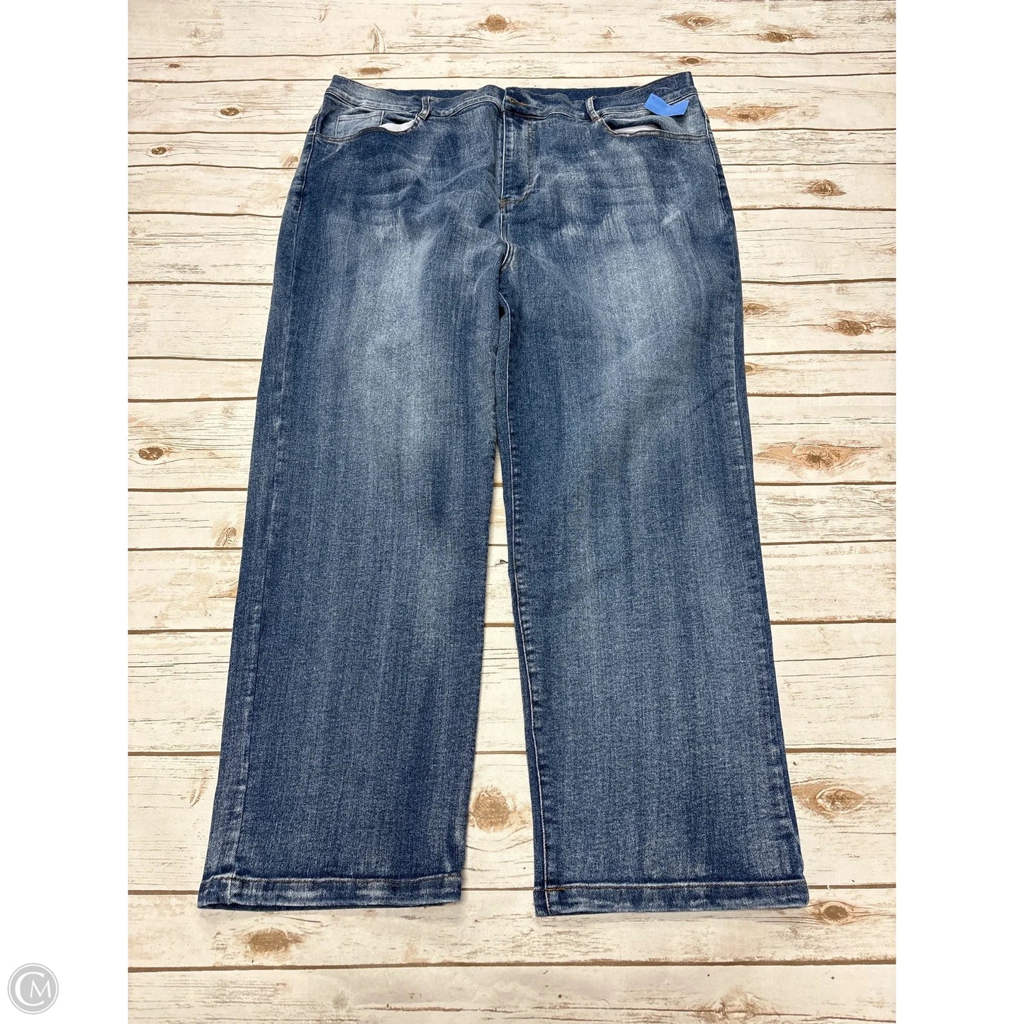 Jeans Straight By Chicsoul In Blue Denim, Size: 2x