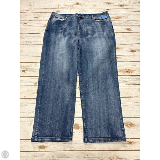 Jeans Straight By Chicsoul In Blue Denim, Size: 2x