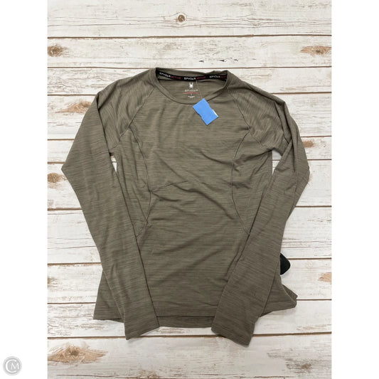 Athletic Top Long Sleeve Crewneck By Spyder In Taupe, Size: S