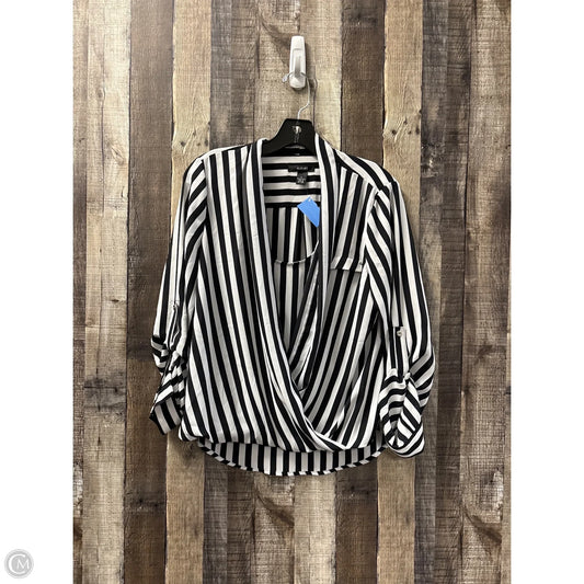 Top Long Sleeve By Alfani In Striped Pattern, Size: M