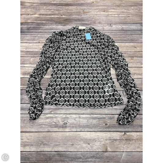 Top Long Sleeve By Maeve In Black & Cream, Size: M
