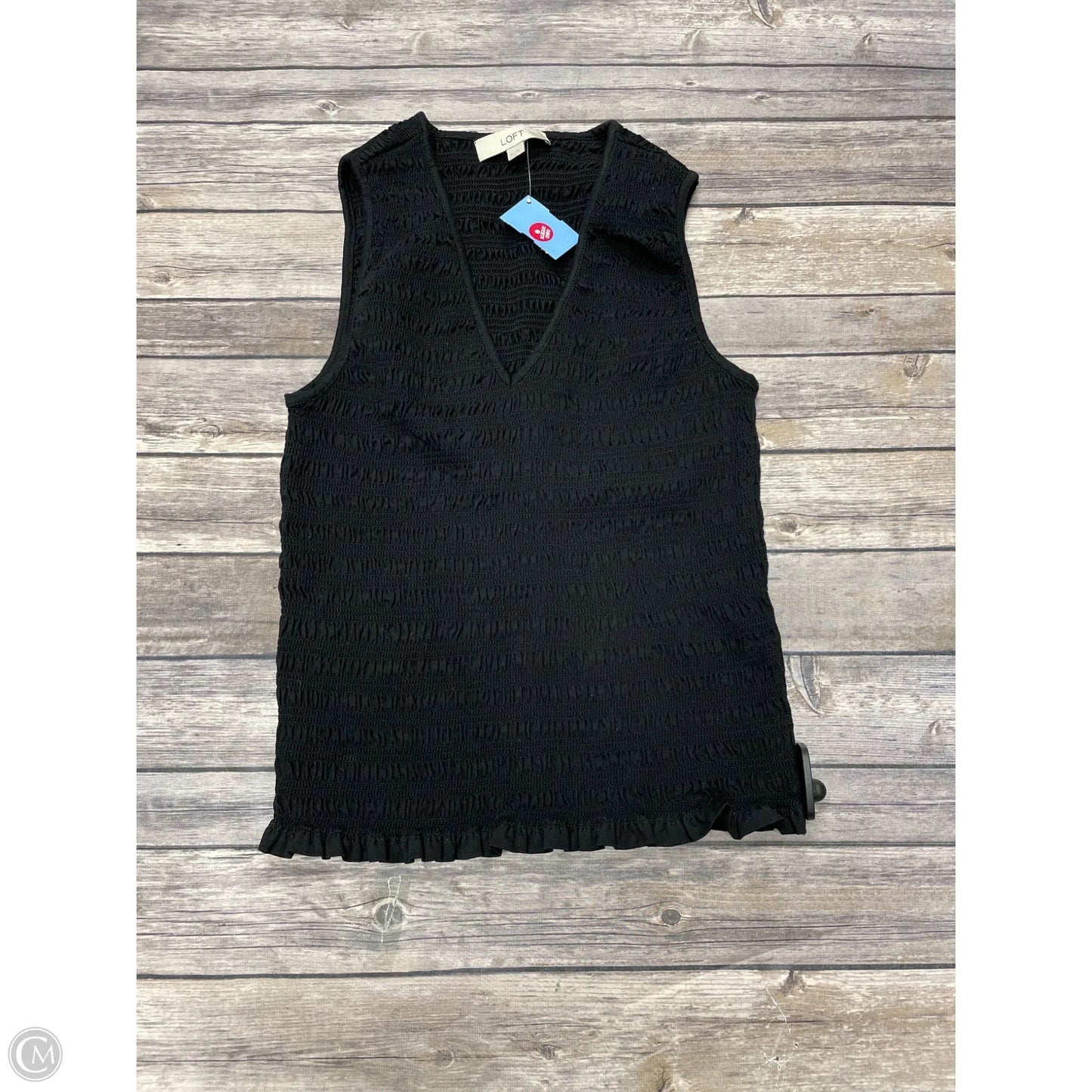 Top Sleeveless By Loft In Black, Size: M