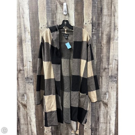 Sweater Cardigan By Rachel Zoe In Black & Brown, Size: 2x
