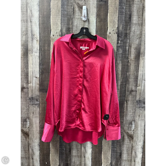 Top Long Sleeve By Good American In Pink, Size: L