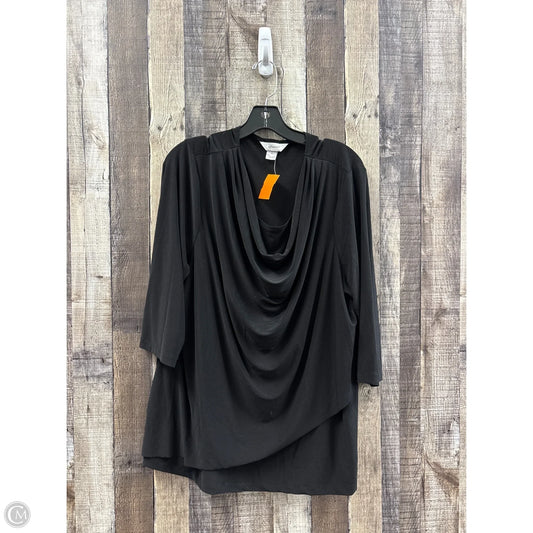 Top Long Sleeve By Cj Banks In Black, Size: 2x