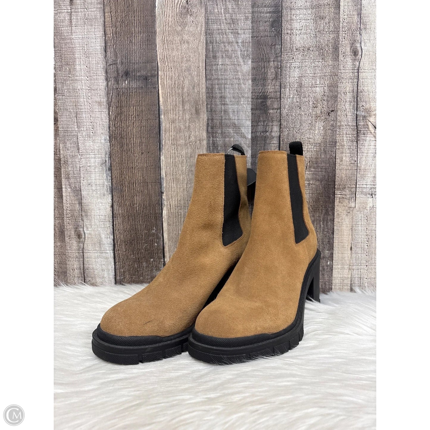 Boots Ankle Heels By Marc Fisher In Brown, Size: 8.5