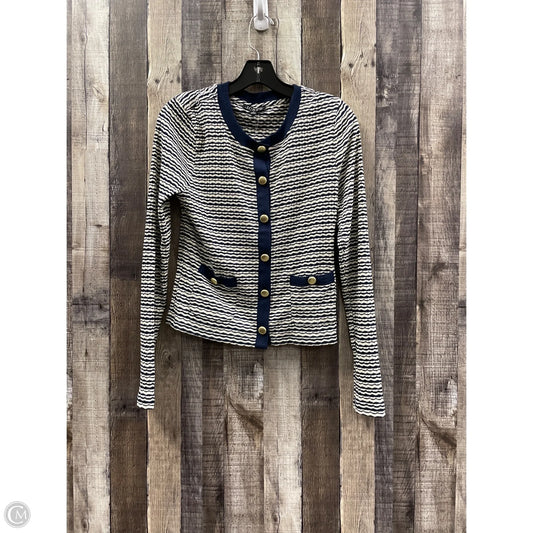 Cardigan By J. Crew In Blue & Cream, Size: M