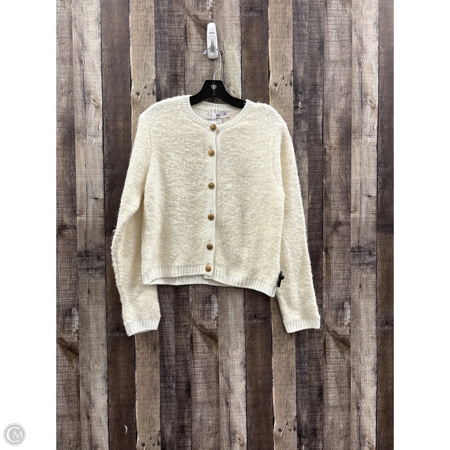 Sweater Cardigan By Mng In Ivory, Size: M