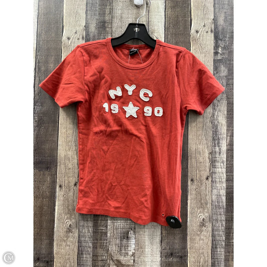 Top Short Sleeve By Urban Outfitters In Orange, Size: L