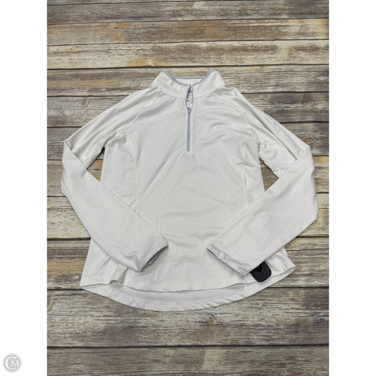Athletic Top Long Sleeve Collar By Under Armour In White, Size: M