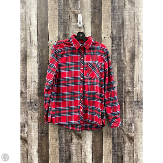 Top Long Sleeve By Vineyard Vines In Plaid Pattern, Size: S