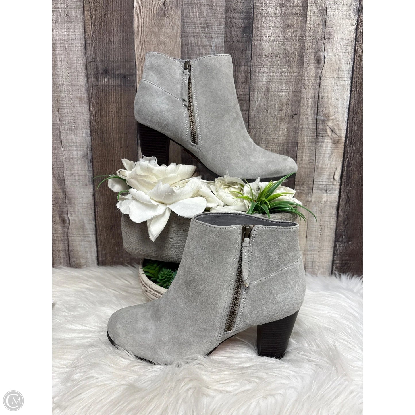 Boots Ankle Heels By Cole-haan In Grey, Size: 7.5